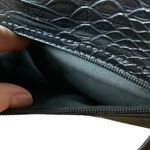 JustFab  Joey portfolio iPad clutch black faux leather python embossed‎ fold over Photo 4