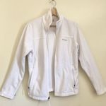 Columbia White Fleece Full Zip Long Sleeves Jacket Medium Photo 3