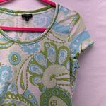 Talbots Womans Shirt Size MP Art To Wear Artsy Eclectic Crochet Detail Travel Photo 2