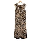 Vintage Sheri Martin Size 12 Dress Shift Sleeveless Side Slits Geometric Long Photo 1