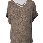Maurice's  Cheetah Lattice Neck Blouse size XL Photo 1