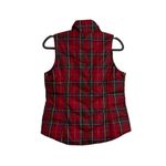 Lands' End Down Puffer Vest Holiday Winter Red Tartan Plaid Size Women's XS Photo 1