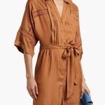 Diane Von Furstenberg  Satin Pintucked Button Front Silk Blend Romper Size 14 Photo 0