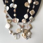 Vintage Long Boho Shell Style Necklace White Photo 1