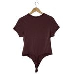 SKIMS  Stretch Cotton Jersey T-shirt Bodysuit In Garnet Photo 3