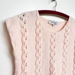 Vintage 90s Light Pink Knit Cap Sleeve Sweater Top Size M Photo 3