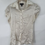 Bebe Y2K Silk Satin Ivory Blouse Women S Babydoll Rhinestone Coquette 2000s Photo 0