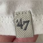 The Black Dog  Label white / black cotton, 3/4 sleeve, button up Henley top; M Photo 7