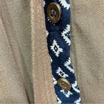 Mystree Brown Navy Southwest Print Trim Raw Edge Neckline ModCloth Shirt Dress Mystery Photo 9