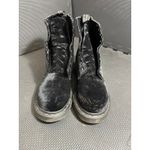 Dr. Martens Doc Page Black Velvet Combat Boots Womens Size 7 Grunge Moto Emo Photo 2