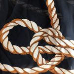 ZARA  size small Sheer nautical Rope Pattern top in Navy Photo 2