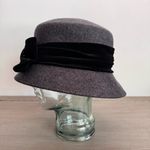 Patricia Underwood So Patricia! Women’s Wool Grey Cloche Hat Big Bow One Size Gray Photo 3