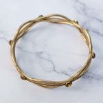 Vintage Bracelet / Bangle Elegant Gold Tone & Amber Tone Gems Photo 2