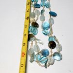 Blue Glass Bead Shell Multi Strand Necklace Extra Long 32" Beachy Photo 5