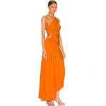 ALC Frank A.L.C. Delfina Plisse Satin Pleated Cutout Dress Citrus maxi dress NWT Photo 1