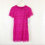 Laundry by Shelli Segal  Lace Short Sleeve Mini Dress Pink Size 8 Petite NWT Photo 1
