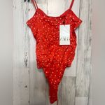 ZARA Red Star Print Lace-Up Bodysuit Size XS NWT Photo 8