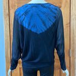 Red Haute  Blue Long Sleeve Top Tie Dye Silk Sheer Sleeves Cowl Neck Size Small Photo 3