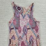 Altar'd State  Smocked Maxi Dress Womens‎ Large Pink Floral Boho Flowy Nap Style Photo 12