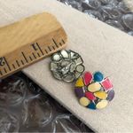 Vintage Geometric Print Pierced Earrings Photo 1