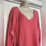 We The Free  Free Waffle People Oversized Womens Long Sleeve V-neck Thermal Top M Photo 2