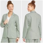 A New Day  Sage Green Linen Blend Single Breasted Casual Blazer Jacket size M Photo 1