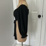 Hello Molly Black Puff Sleeve Crop Top Photo 2