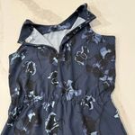 Lole Floral Sleeveless Midi Dress Women's Large Blue Slash Pockets Back Zipper Photo 5