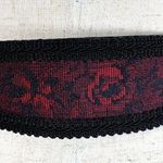 Vintage Statement Belt Womens Ginnie Johansen Waist Red Black Floral 90s Wide Photo 1