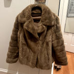 Faux Fur Coat Brown Size L Photo 0