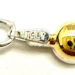 2 tone Italian X O 7 inch Bracelet Sterling Silver Stamped 925 Photo 3