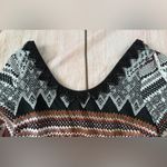 Alya  Dress Women's Medium Multi Boho Aztec Bell Sleeve Beaded Scoop Neck Photo 2