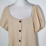 Sanctuary  Cream Puffy Sleeve Mini Dress NWT Size Medium Cream Button-Up Dress Photo 1