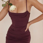 House Of CB  ‘Milena’ Dark Cherry Corset Maxi Dress NWOT size L Photo 0