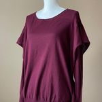 Umgee | Burgundy Flutter Shoulder Sweater Sz S Photo 12