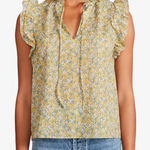 BB Dakota by Steve Madden Flutter and Flirt Short Sleeve Floral Top Size S Green Photo 0