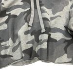 Hollister Crop Top Hoodie Womens Large Black Gray Camo Sweatshirt Long Sleeve Photo 1
