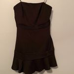 DO+BE Black Strapless Zipper Back Flowy Bottom Sweetheart Mini Tube Dress Photo 1