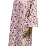 Vintage Sears Quilted Pink Floral Robe House Coat Pearl Snap Up Womens Medium Photo 1