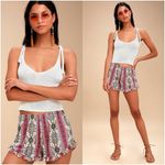 Lulus LULU’S Sunshine Sweetheart Pink Multi Print Shorts Photo 1