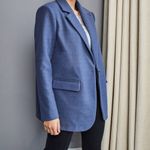 ✨HP✨Lapel Neck Split Back Blazer✨ Blue Size M Photo 3