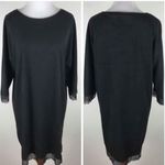 ZARA  Basic Black Faux Suede Lace Dress Photo 2