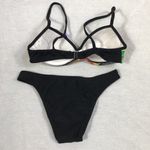 Recco Size Small Brazilian Floral Top & Black with White Stitching Bottom. New Photo 3