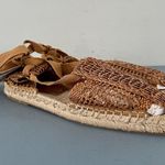 ZARA NWT  Woven Gladiator Lace Up Brown Espadrille Sandals Photo 0