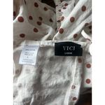 VICI  White and Brown Polka Dot Crop Top Photo 4