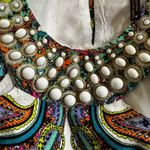 Laundry by Shelli Segal  Dress Brunch Shower Paisley Beaded Halter Preppy Photo 5