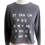 Madewell Tourguide Crewneck Sweater Big City Names Navy Martin Lined Size Small Photo 0