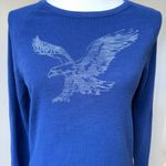 American Eagle  Blue Thermal Shirt Men’s S Long Sleeve Eagle Graphic Athletic Fit  Photo 1