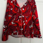 Aerie Red and Purple Cheetah Top 100% Satin Photo 1
