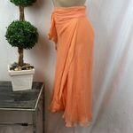 Ralph Lauren Black Label 100% Silk Coral Orange Wrap Maxi Skirt 4 Photo 3